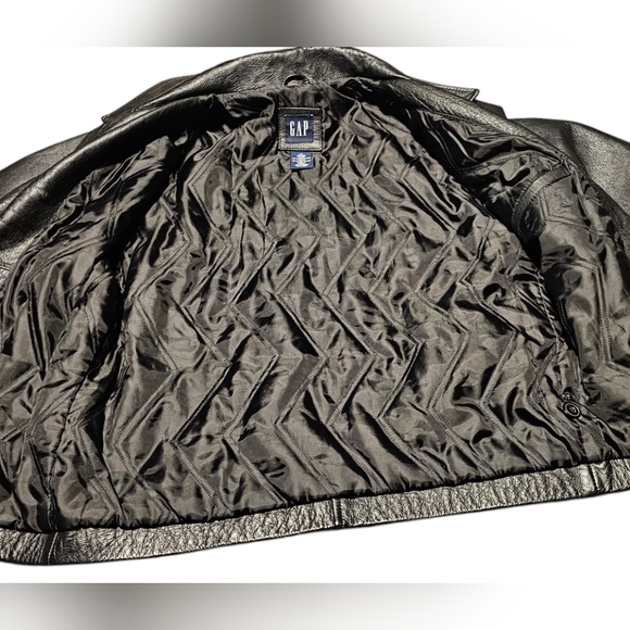 Gap Leather Bomber Jacket size M - Picture 7 of 9